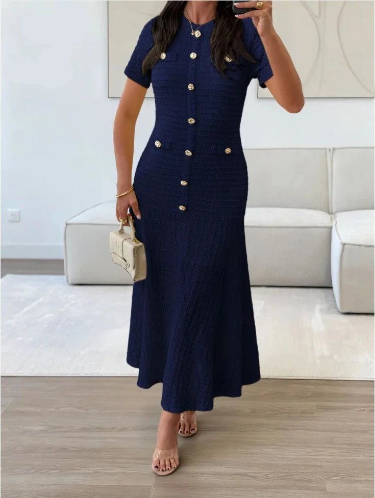 Eleganes figurbetontes Midikleid mit Ausstellung