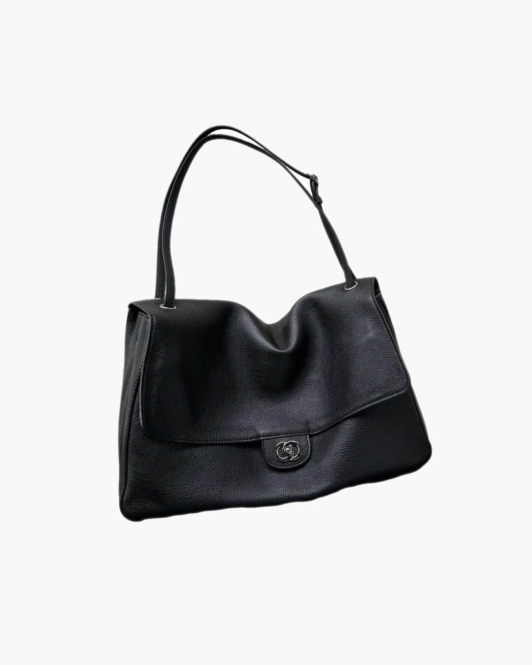 Elegante Kunstleder-Schultertasche mit Klappe und Schnalle