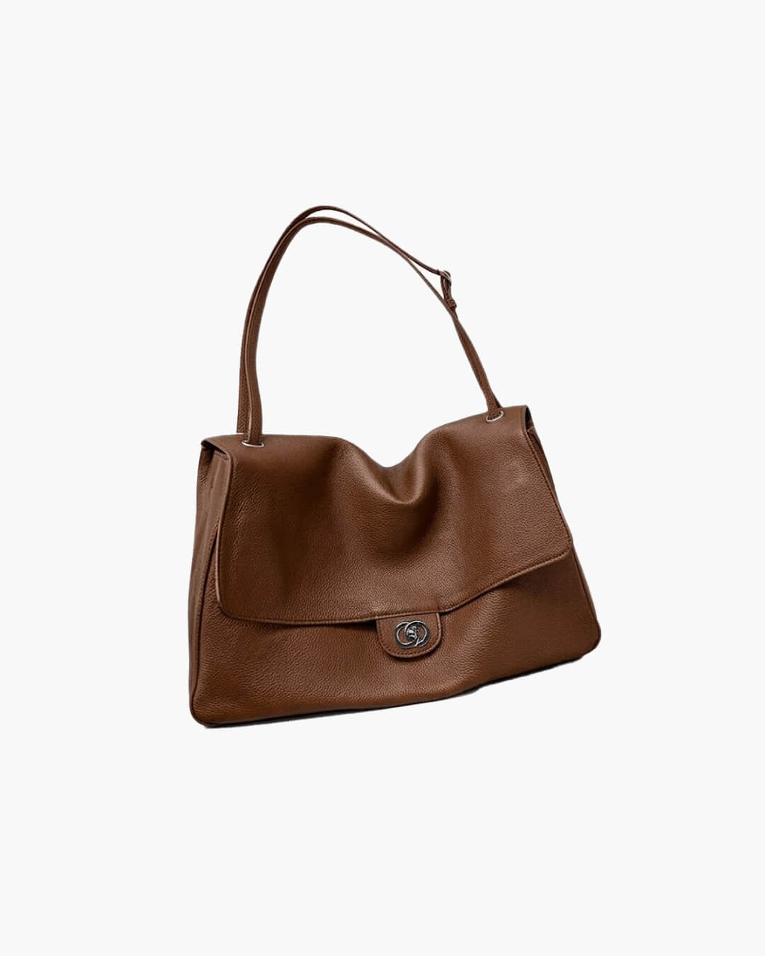Elegante Kunstleder-Schultertasche mit Klappe und Schnalle