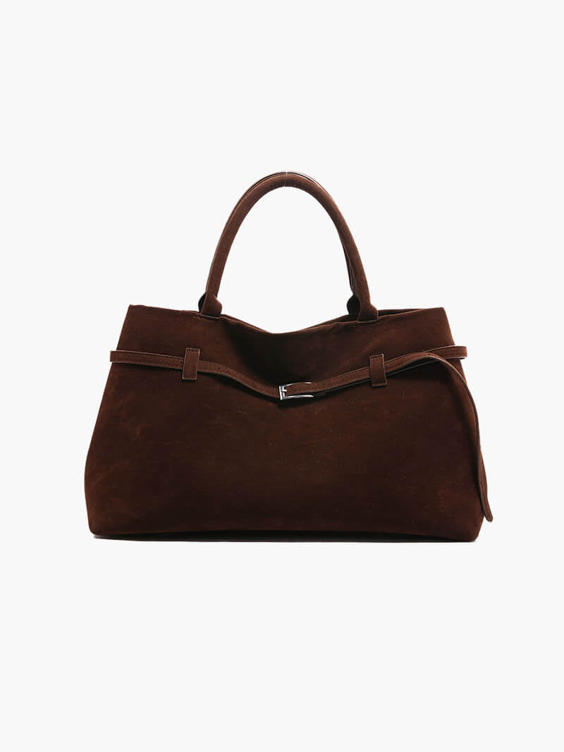 Elegante Schultertasche aus Wildlederimitat