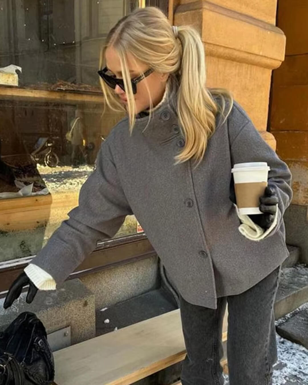 Elegante Jacke mit Stehkragen