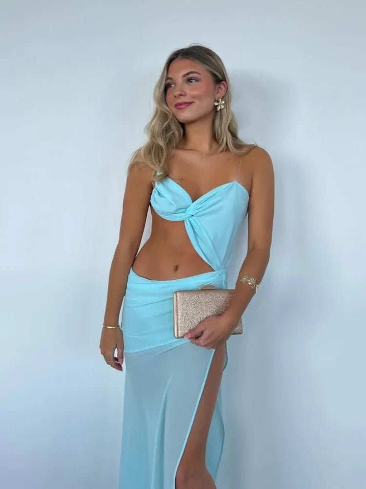 Amelia – Mesh-Maxikleid mit Cut-outs