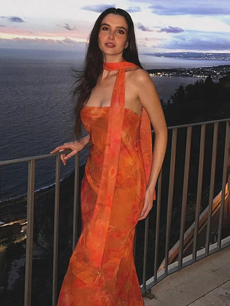 Ellen – Trägerloses Mesh Maxikleid