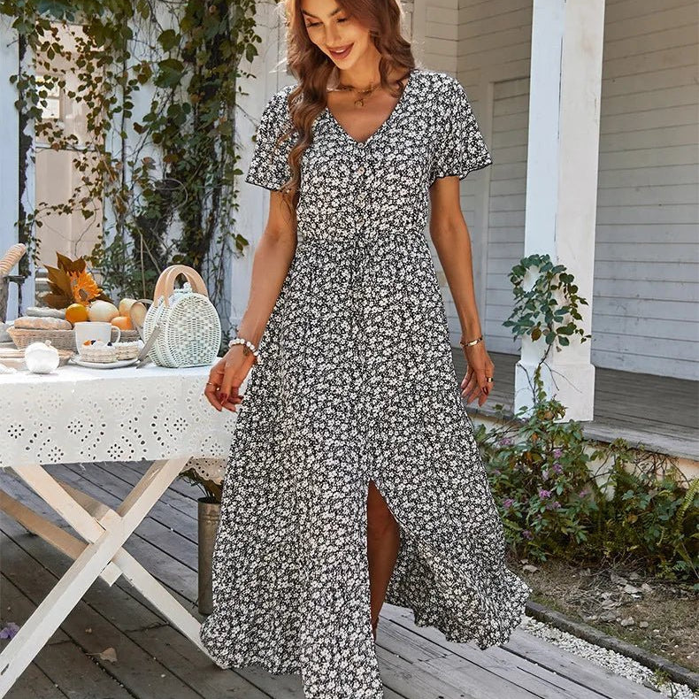 Ella – Maxikleid mit Blumenmuster im Vintage-Stil