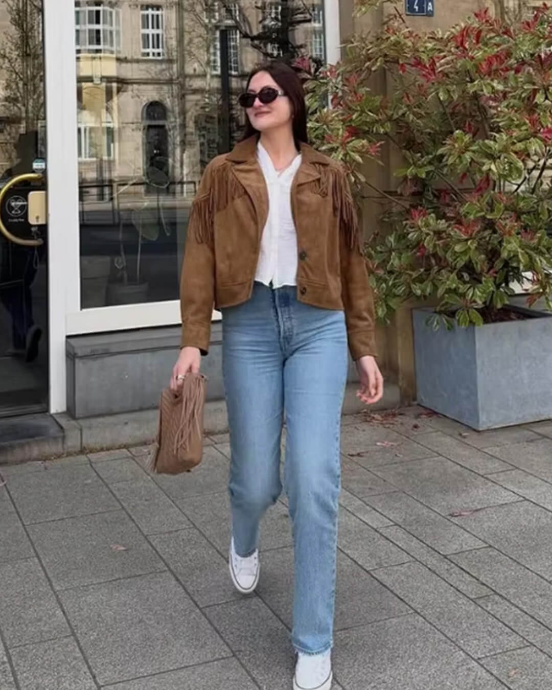 Jacke im Western‑Look mit Fransen aus Kunstwildleder