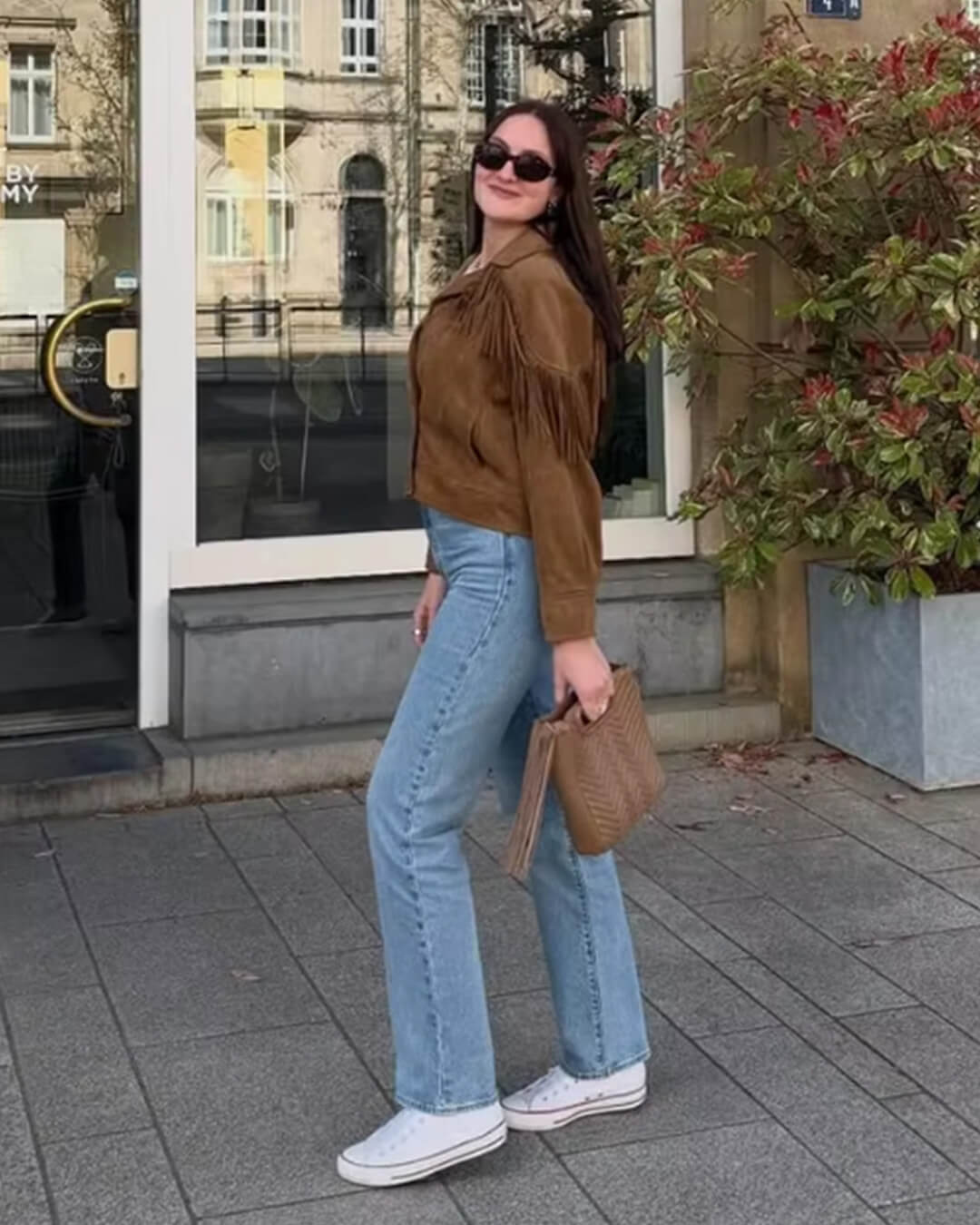 Jacke im Western‑Look mit Fransen aus Kunstwildleder