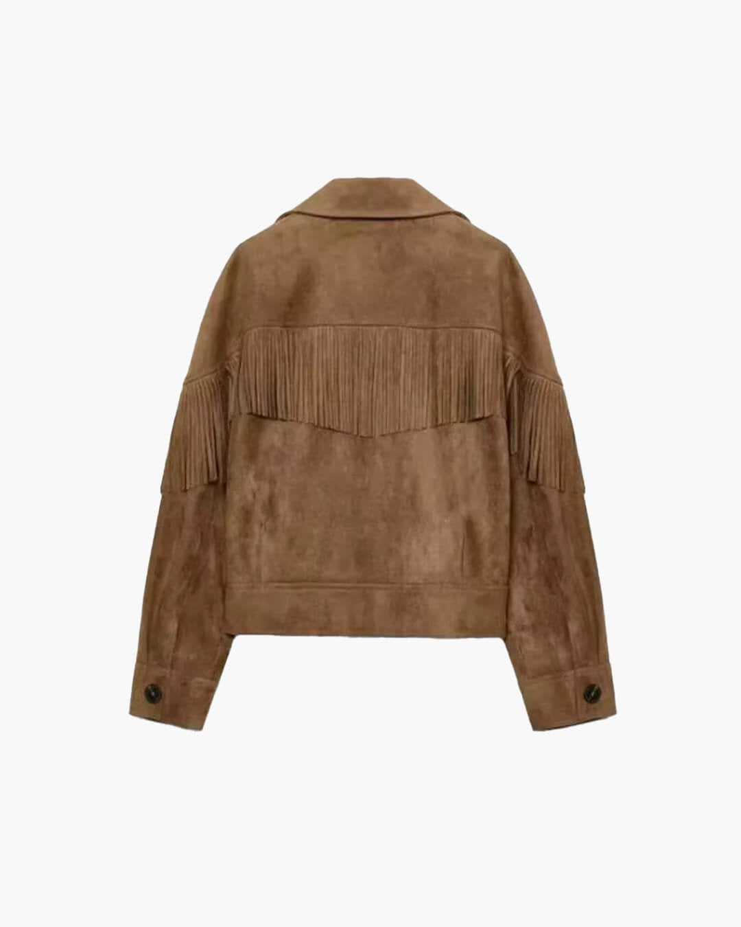 Kurze Jacke aus Wildlederimitat mit Revers