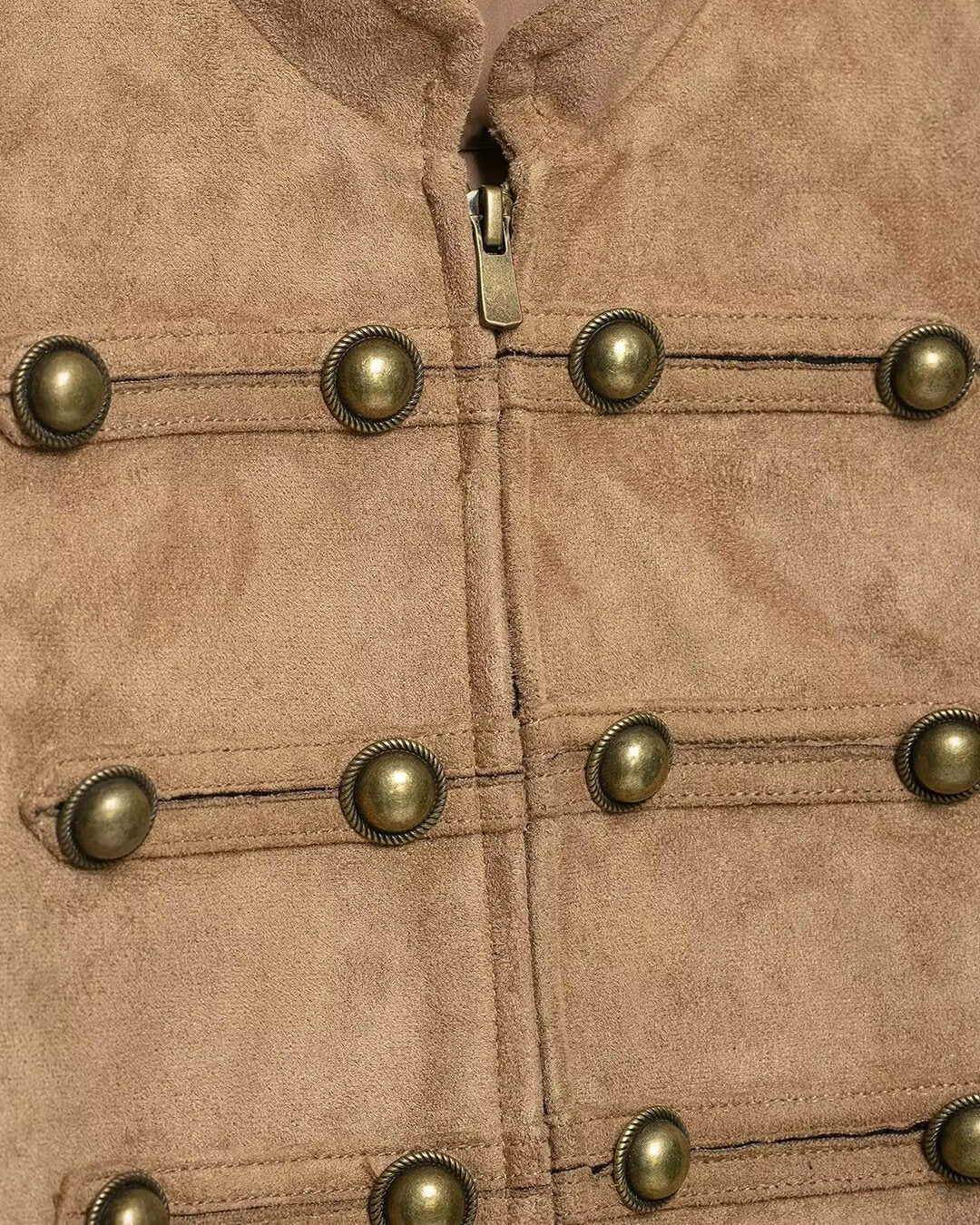 Schmal geschnittene Jacke aus Wildlederimitat im Napoleon-Stil