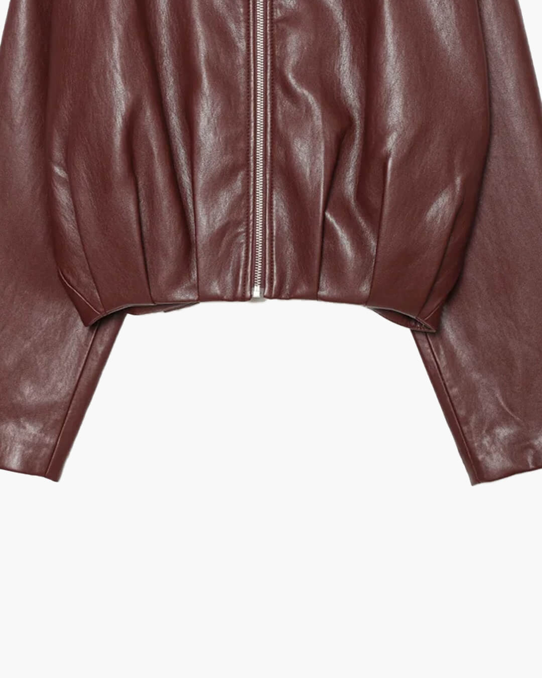 Biker-Jacke aus Kunstleder mit Stehkragen