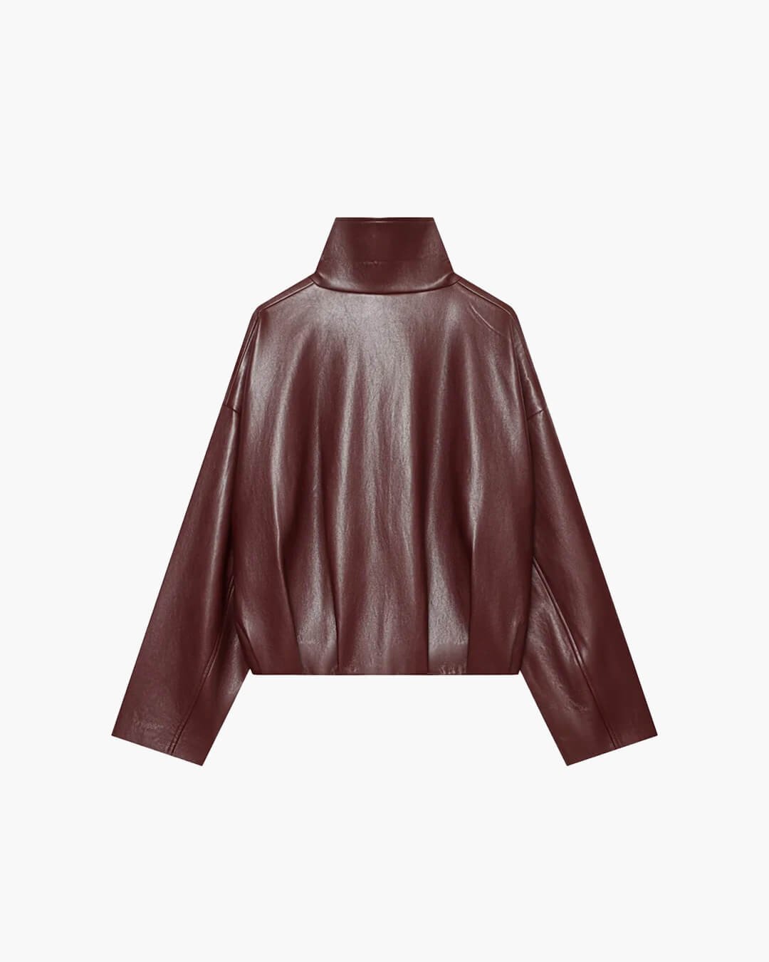 Biker-Jacke aus Kunstleder mit Stehkragen