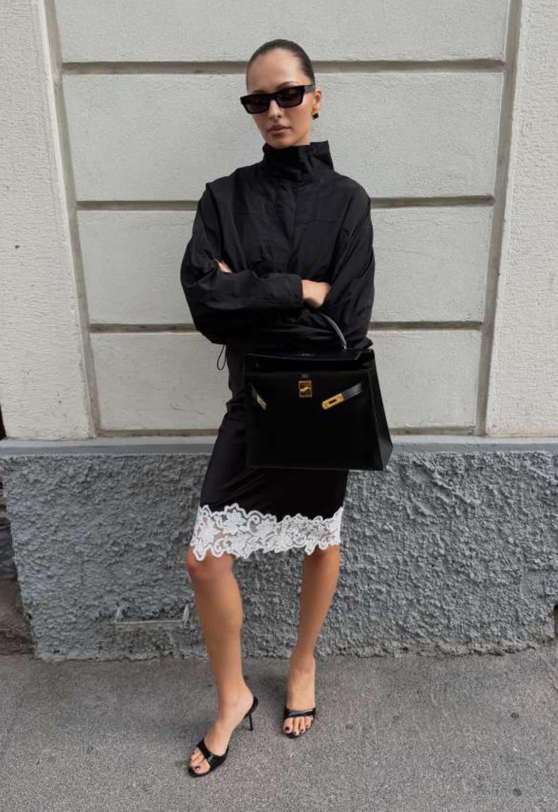 Windjacke mit hohem Kragen