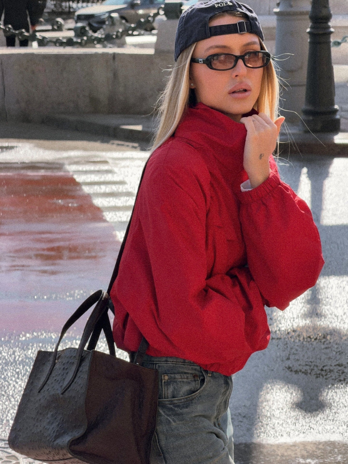 Windjacke mit hohem Kragen