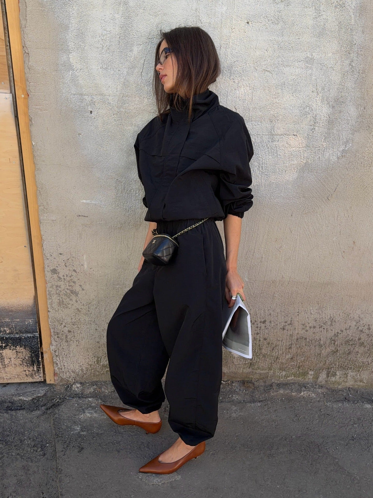 Windjacke mit hohem Kragen