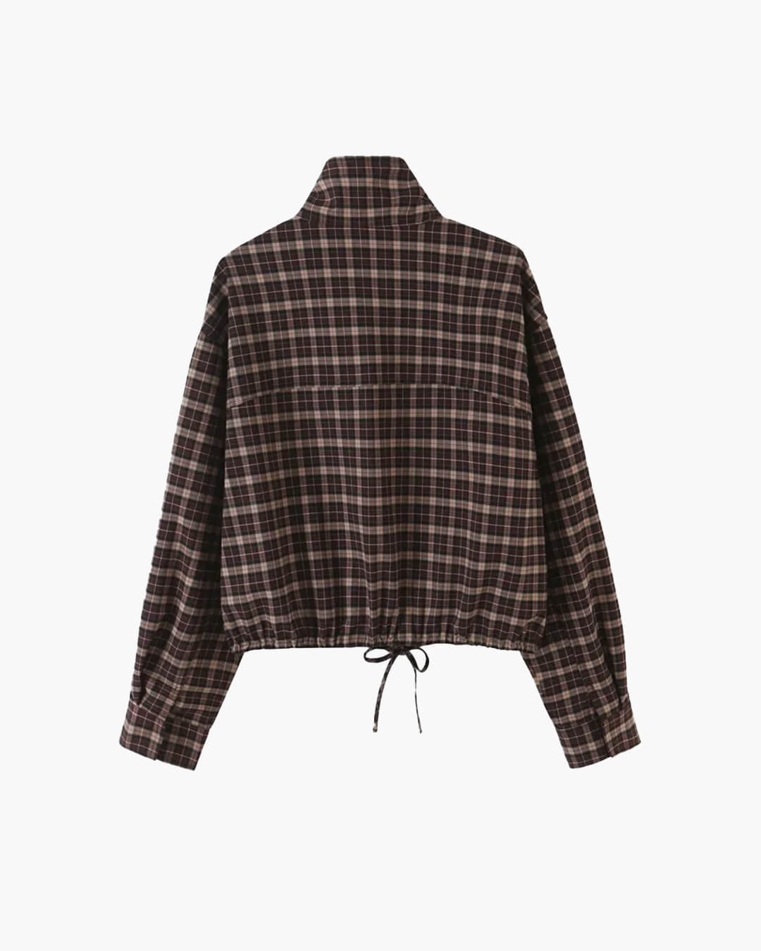 Karierte Jacke mit hohem Kragen und Reißverschluss
