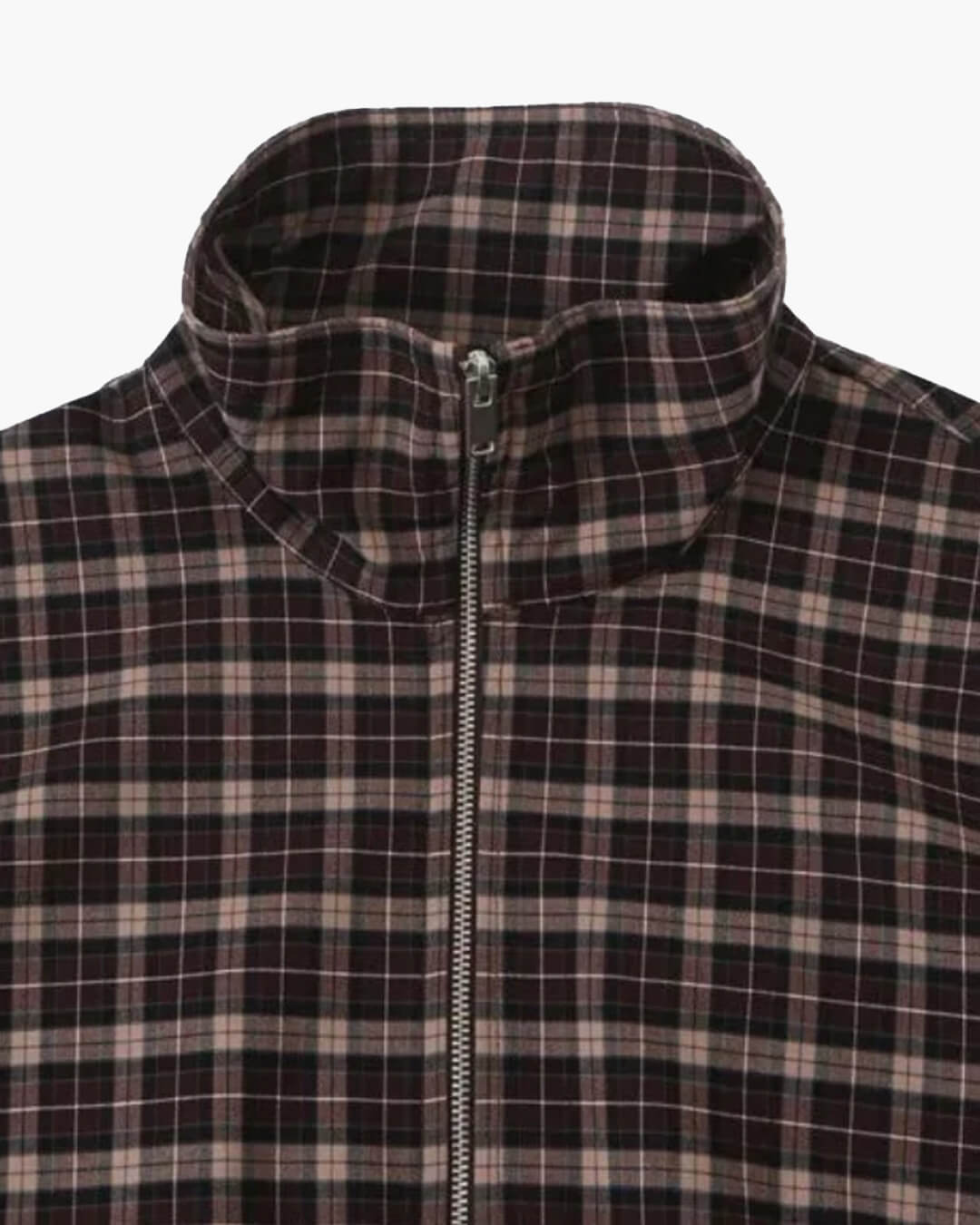 Karierte Jacke mit hohem Kragen und Reißverschluss