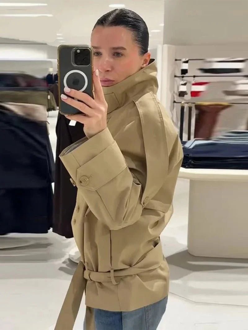 Utility Trenchjacke mit hohem Kragen