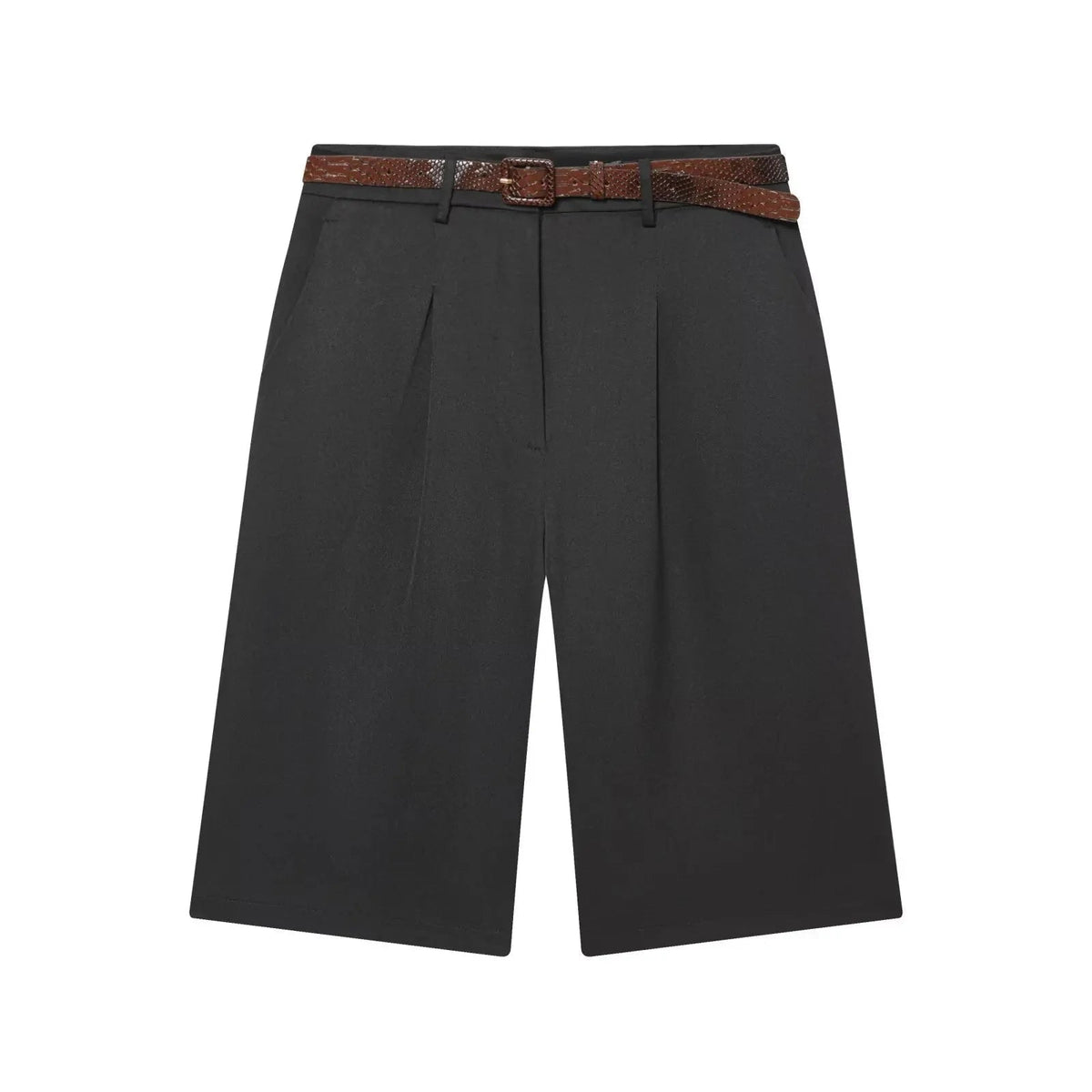 Aethra – Bermudashorts mit hohem Bund und Gürtel