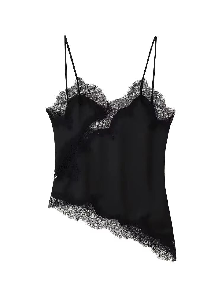 Keanna – Asymmetrisches Satin-Cami-Top