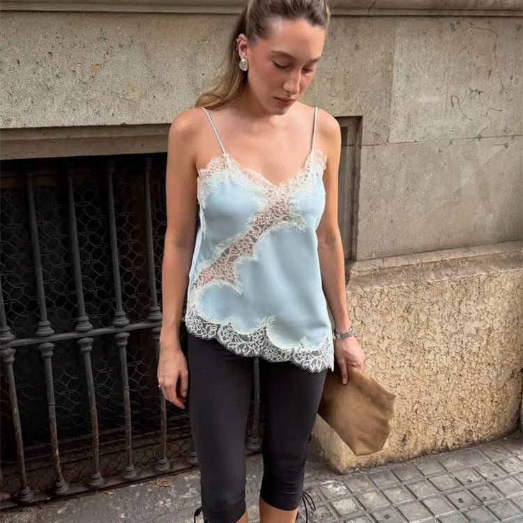 Keanna – Asymmetrisches Satin-Cami-Top