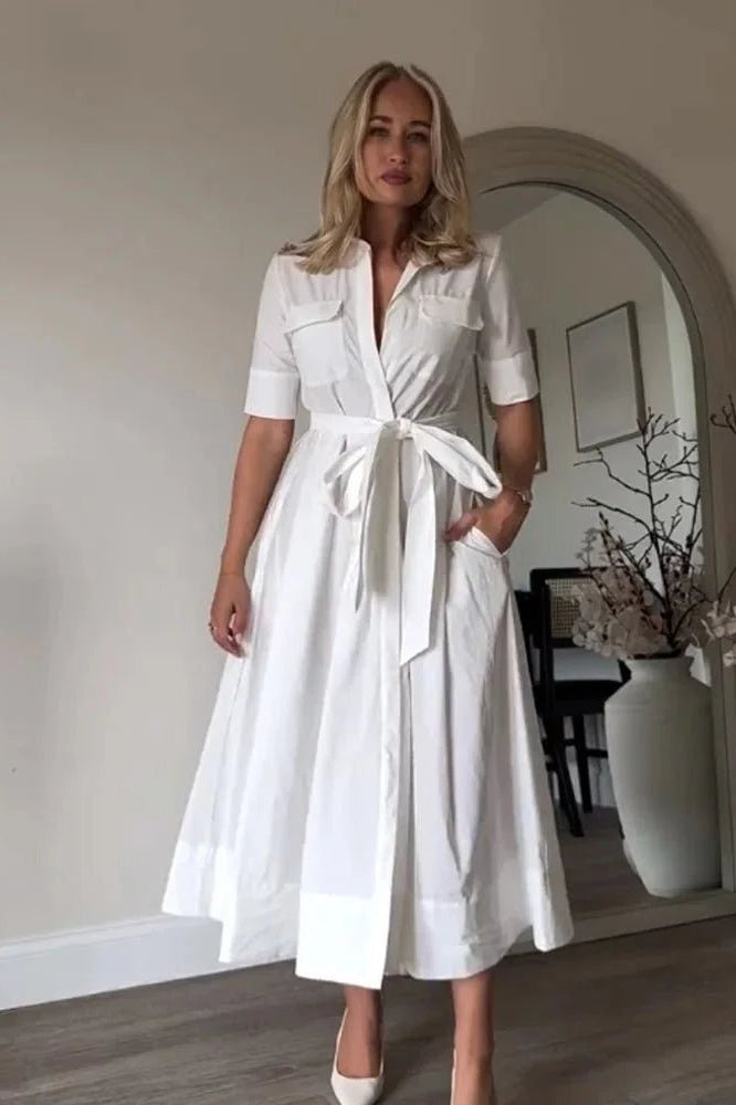 Kirra – Midi-Hemdblusenkleid mit Gürtel