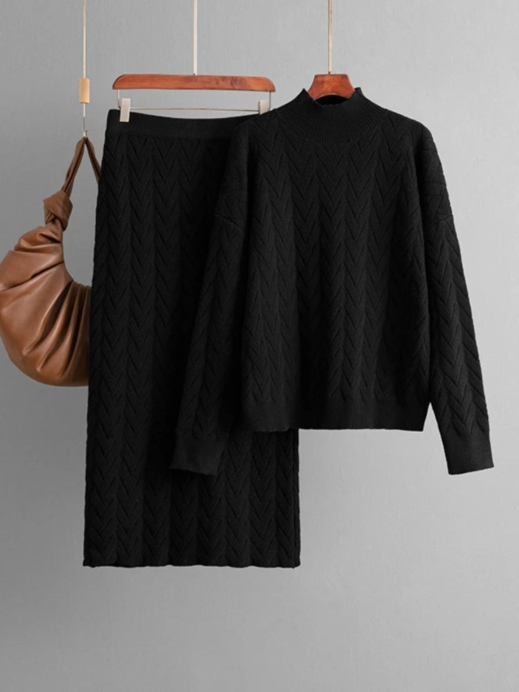 Aevina – Strick-Loungewear-Rock-Set