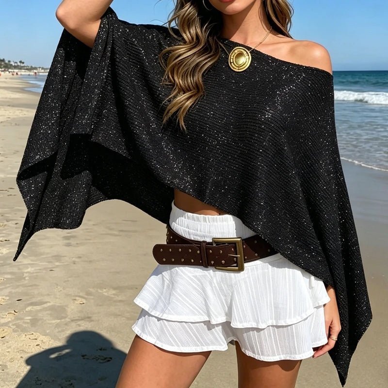 Evelyn – Schulterfreier Cape-Poncho