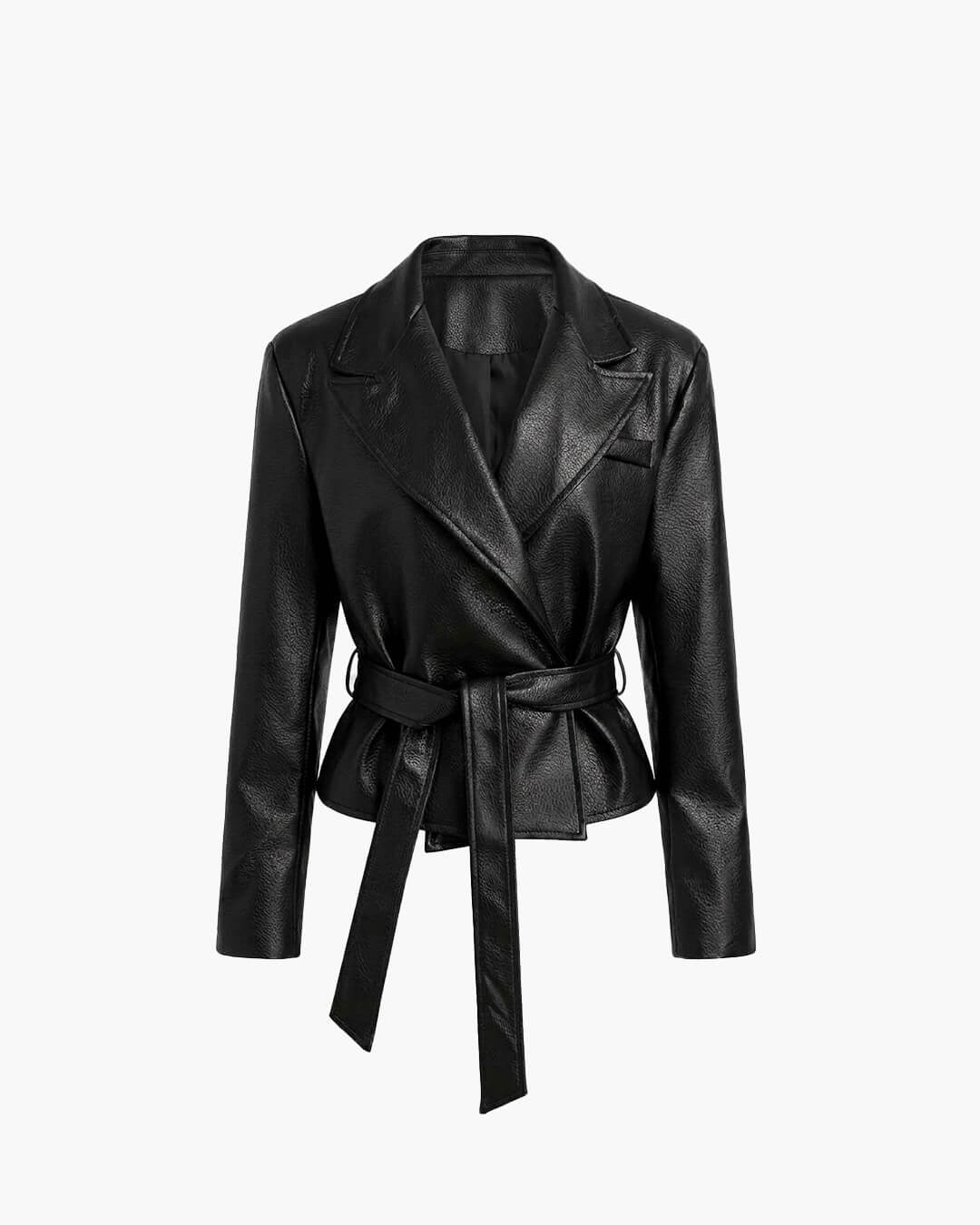Schnürbare Blazerjacke aus Kunstleder