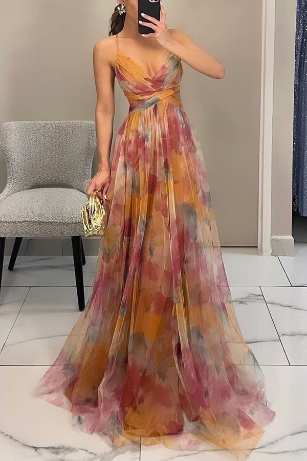 Emily – Tüll-Maxikleid mit Blumenmuster