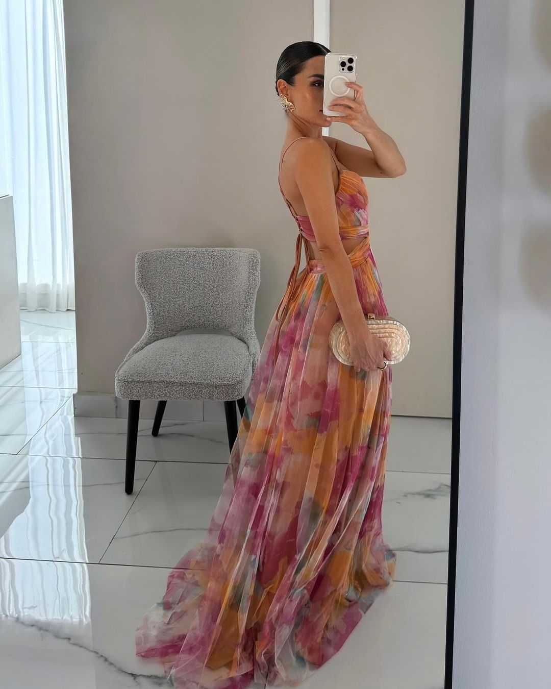 Emily – Tüll-Maxikleid mit Blumenmuster