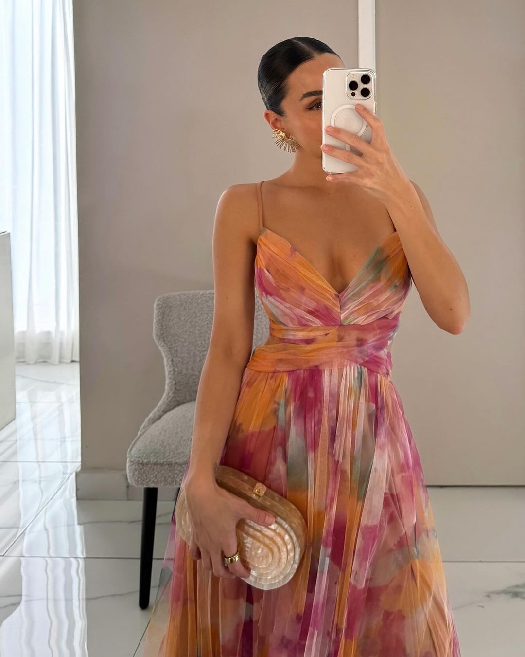 Emily – Tüll-Maxikleid mit Blumenmuster