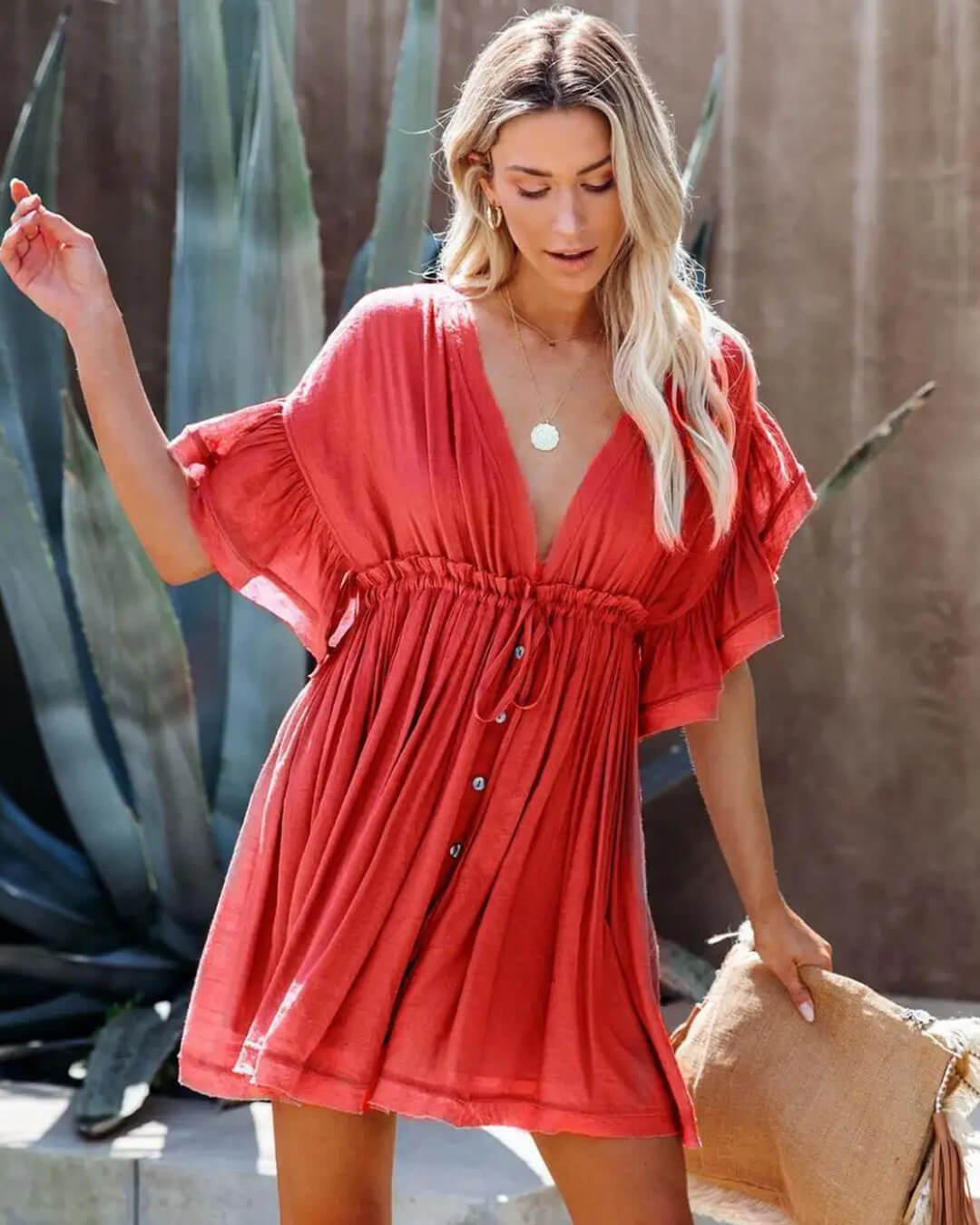 Lucy – Lockeres Boho-Minikleid im Babydoll-Stil
