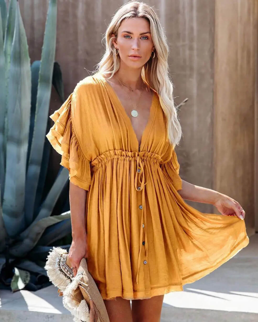 Lucy – Lockeres Boho-Minikleid im Babydoll-Stil