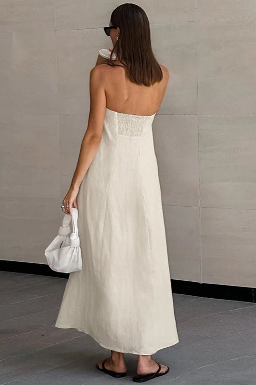 Afsheen – Locker sitzendes, trägerloses, rückenfreies Maxi-Kleid