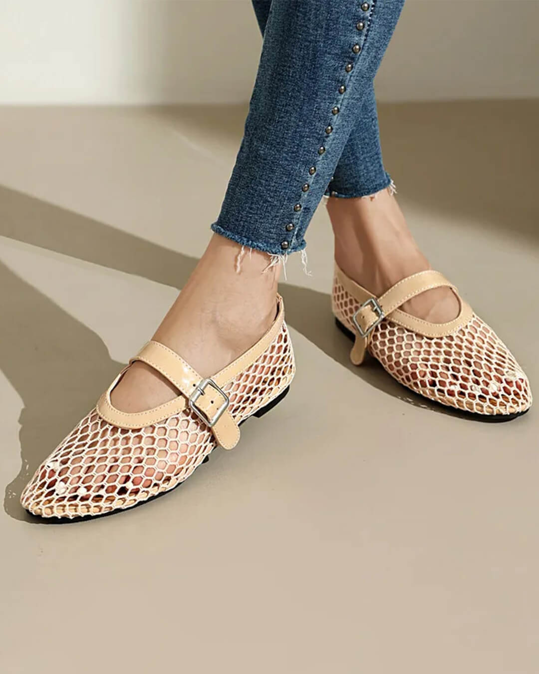 Luella – Mesh-Ballerinas mit Schnallen