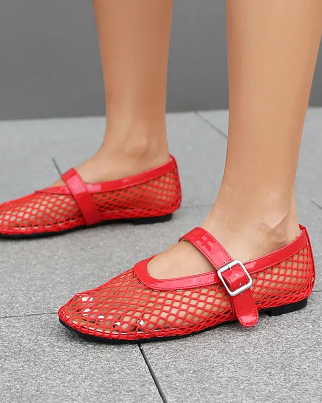 Luella – Mesh-Ballerinas mit Schnallen