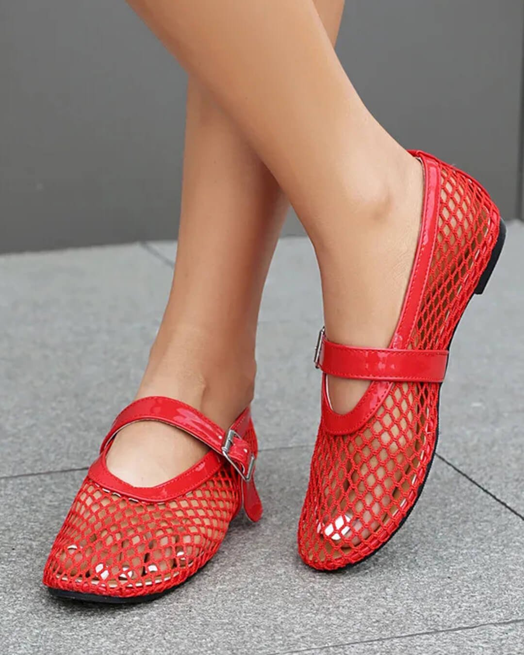 Luella – Mesh-Ballerinas mit Schnallen