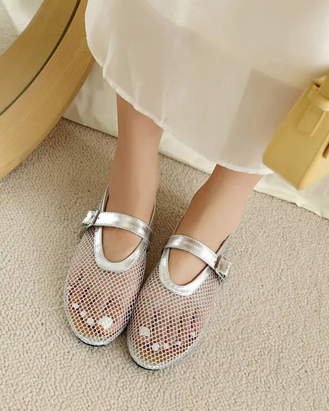 Luella – Mesh-Ballerinas mit Schnallen