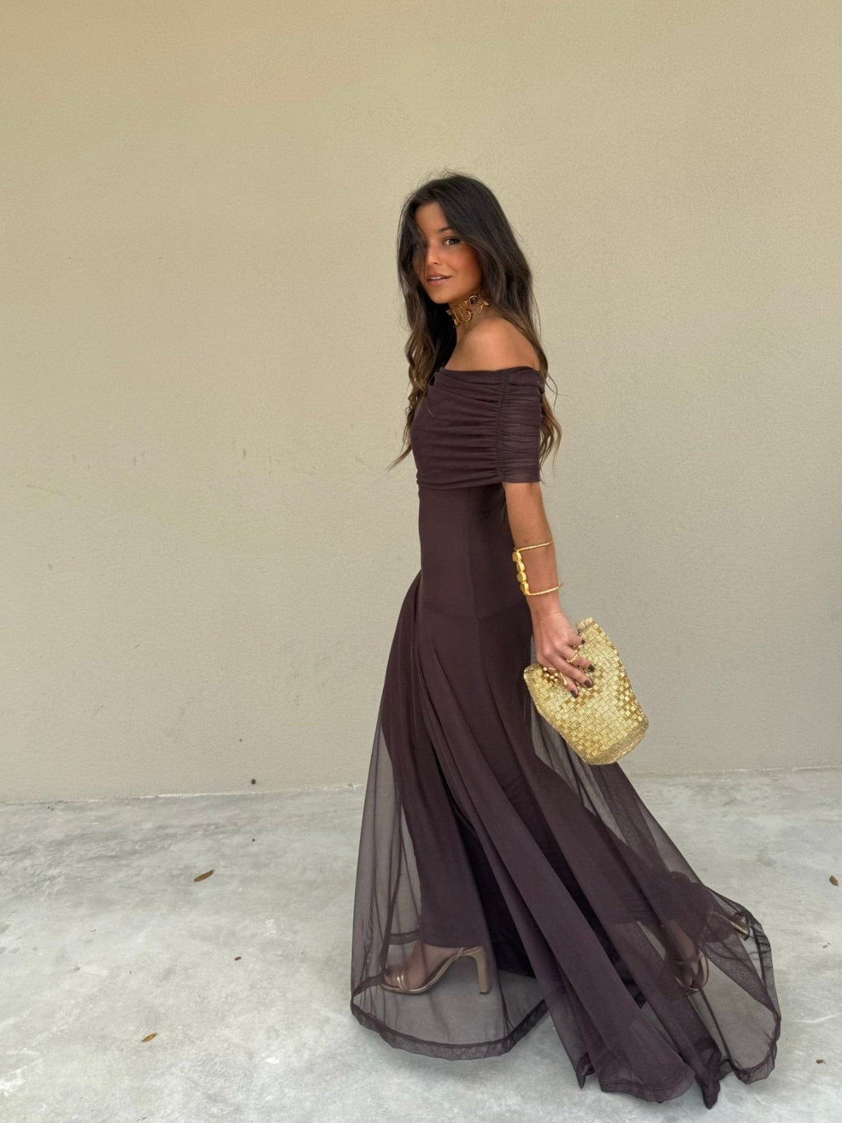 Mara – Mesh-Maxi-Kleid