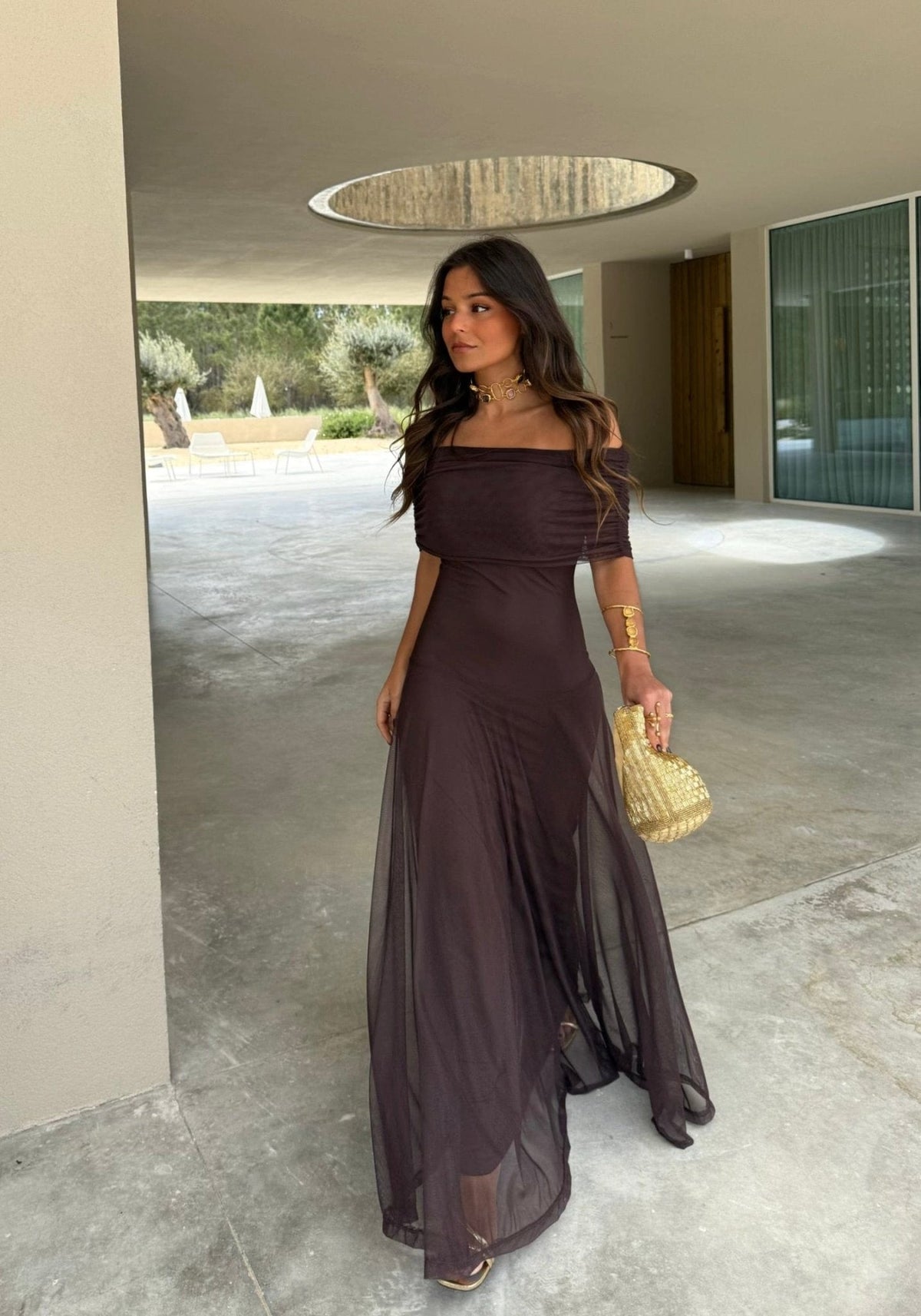 Mara – Mesh-Maxi-Kleid