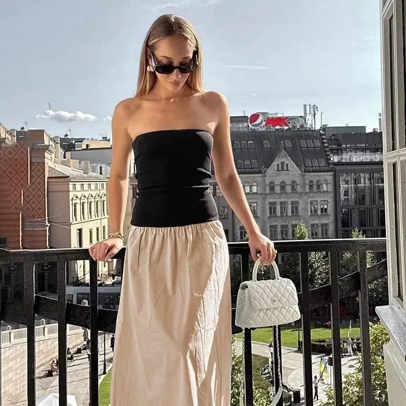 OLANE Maria Color-Blocked Strapless Maxi Dress SWomen’s Dresses