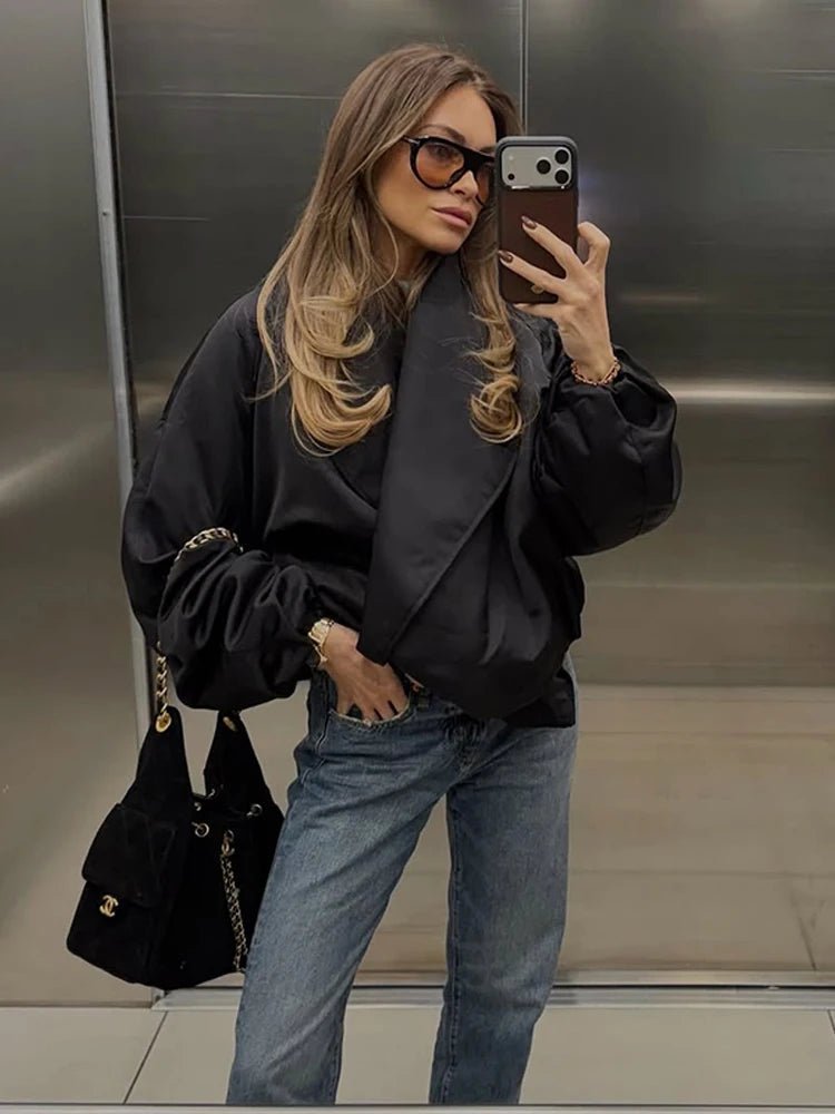 Wattierte Oversized-Bomberjacke