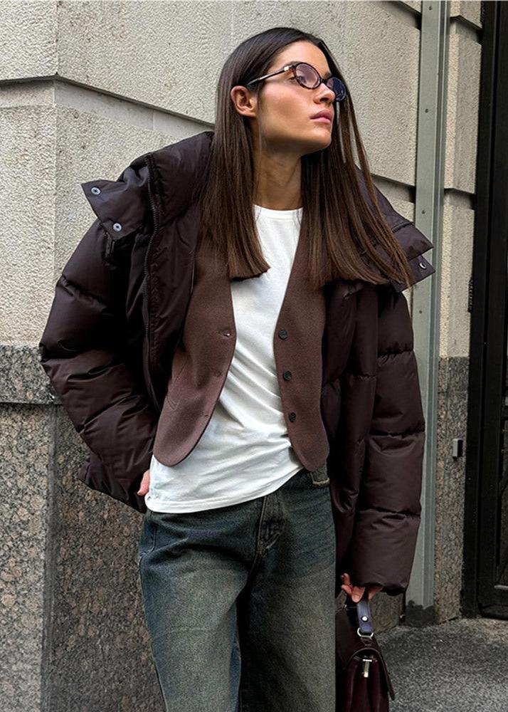 Oversized Pufferjacke mit abnehmbarer Kapuze