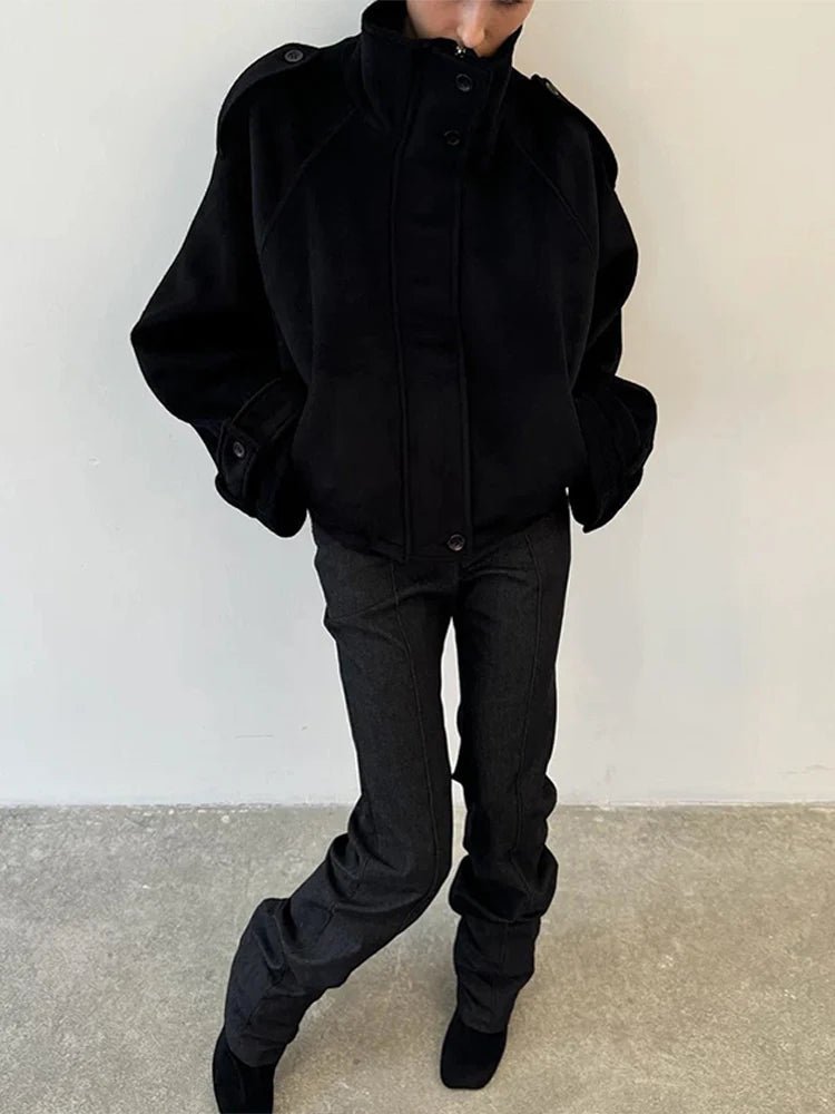 Oversized Stehkragenjacke