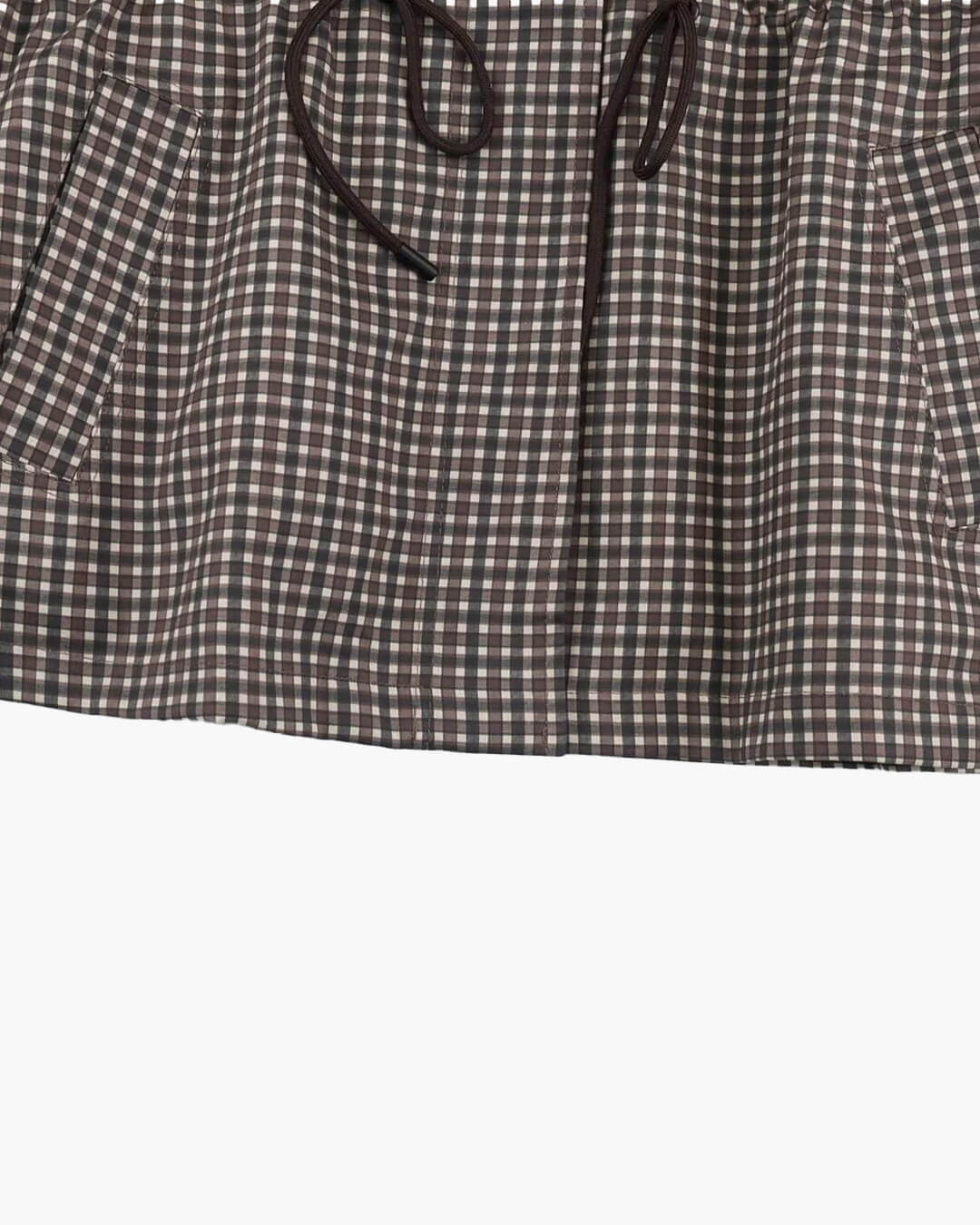 Karo-Kapuzen-Windbreaker-Jacke
