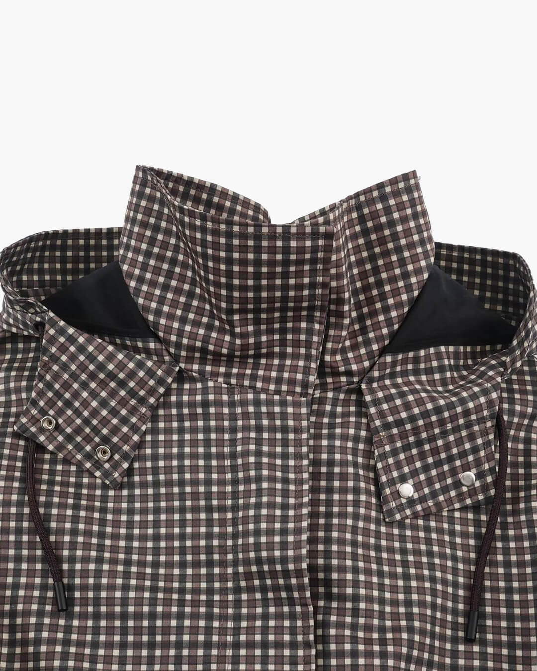 Karo-Kapuzen-Windbreaker-Jacke