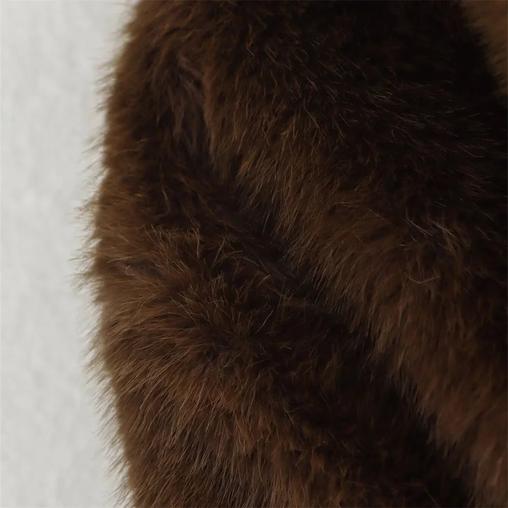 Plüschjacke mit Umlegekragen aus Kunstpelz