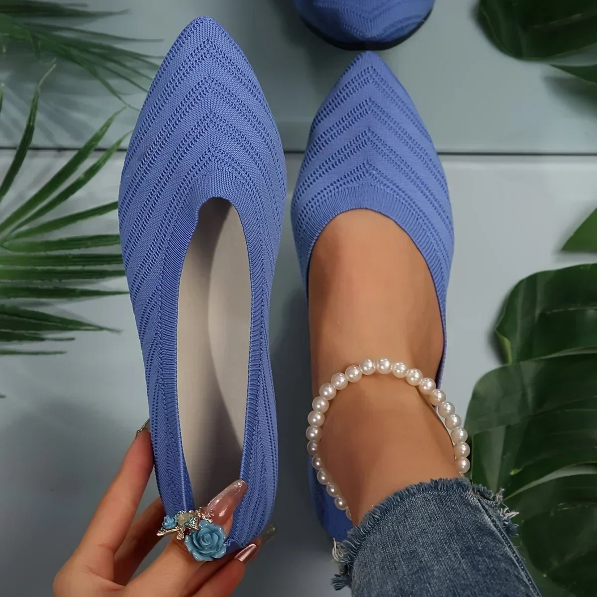 Denise – spitze Strick-Ballerinas