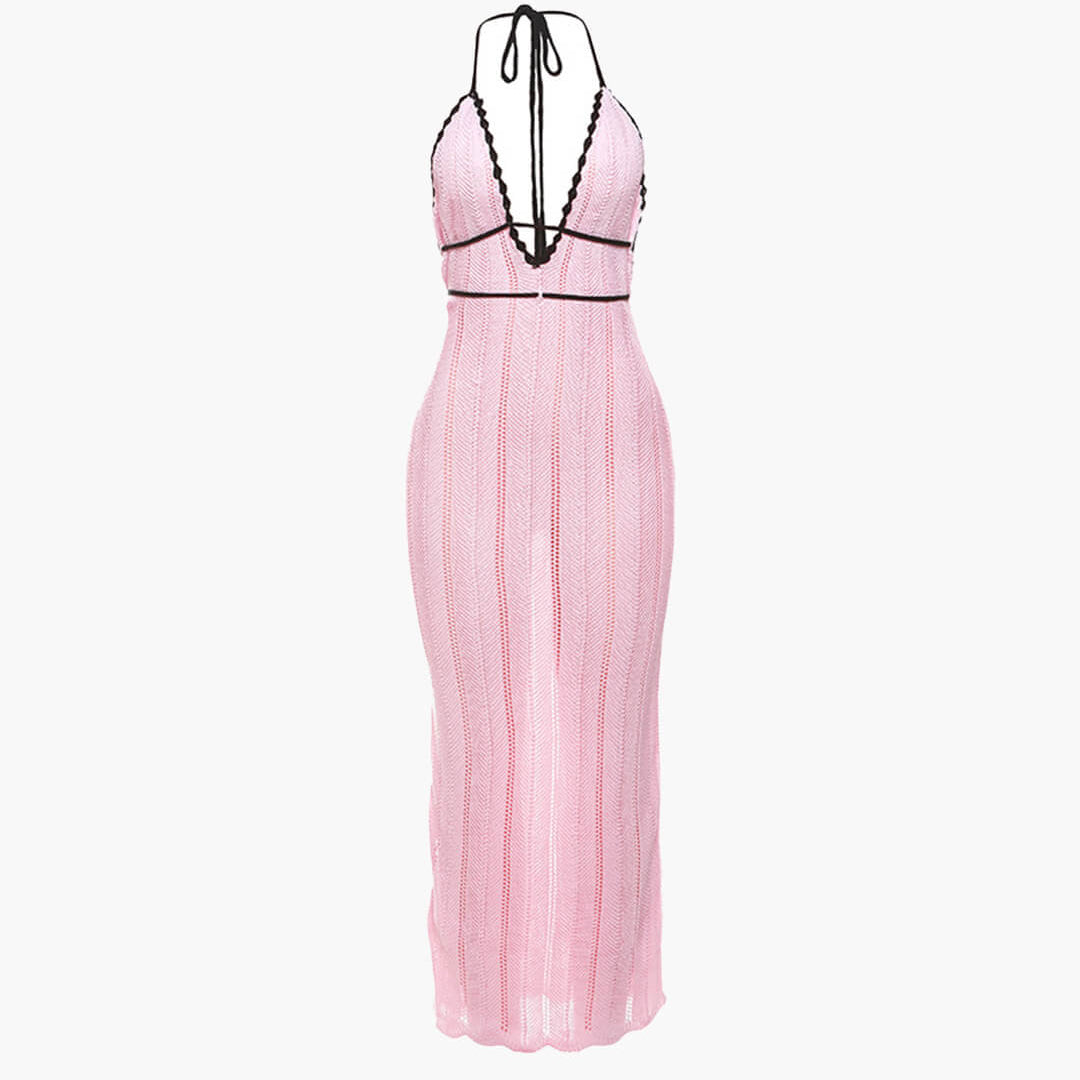 Rachel – Neckholder-Maxikleid mit Schnürung