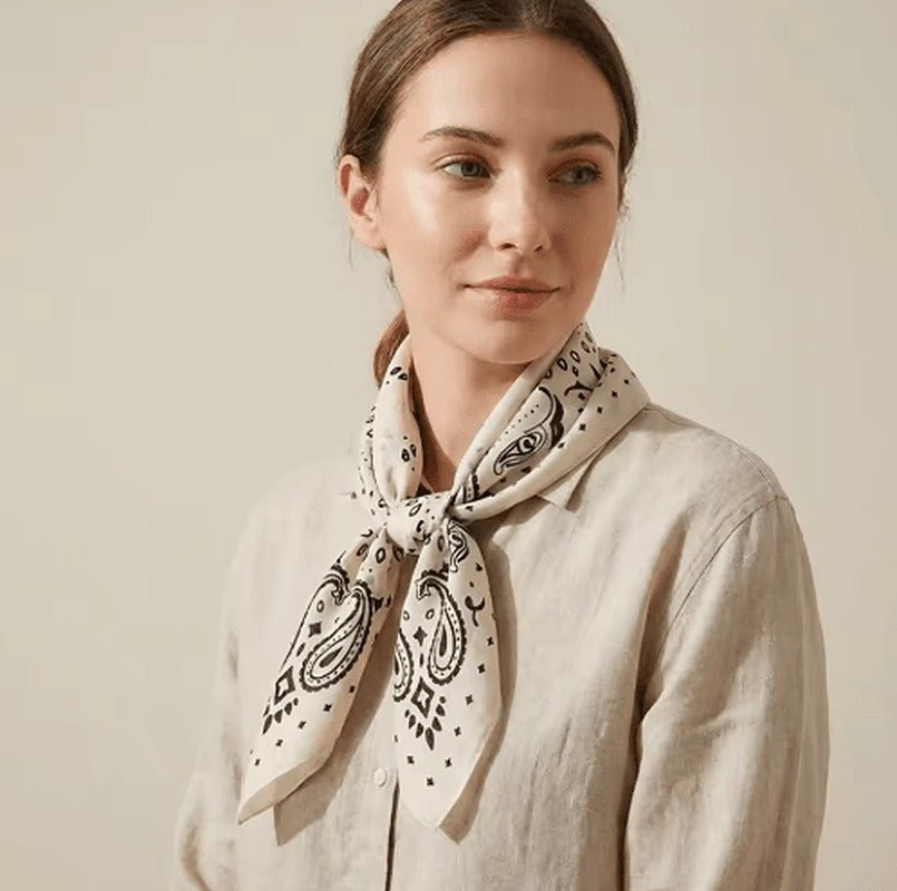 Rachel – leichter Paisley-Strick-Bandana-Schal
