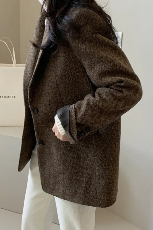Blazer mit Revers und lockerer Passform